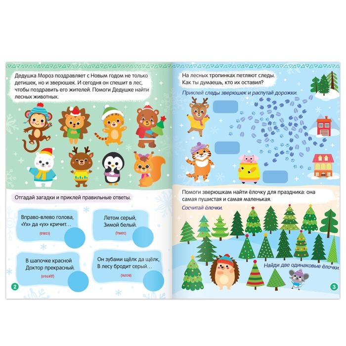 Книги с наклейками «Новогодние задания для девочки», набор 2 шт. по 12 стр. Книги с наклейками «Новогодние задания для девочки», набор 2 шт. по 12 стр.
