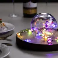 Гирлянда &laquo;Нить&raquo; 2 м, роса с насадками &laquo;Снеговик в шарфе&raquo;, IP20, серебристая нить, 20 LED, 2 режима, от батареек АА&times;2, свечение мульти