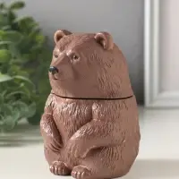 Шкатулка с крышкой для украшений &laquo;Медведь&raquo;, 11&times;7 см, коричневая