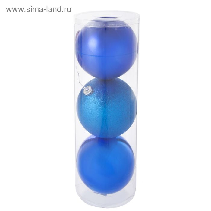 Набор шаров пластик d-15 см, 3 шт Набор шаров пластик d-15 см, 3 шт "Гиганты" синий