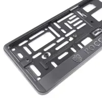 Рамка под номерной знак книжка, рельеф "Российская Федерация" (чёрная, серебро) AVS RN-11