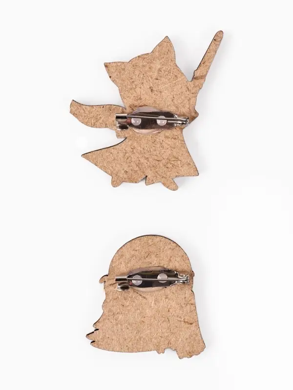 Значки деревянные, неразлучники &laquo;Наша дружба это магия&raquo;, 2 шт., 8&times;12 см