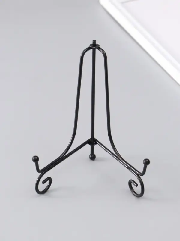 Подставка для тарелки декоративной d=15-18 см &laquo;Узорная&raquo;, металл, 15&times;9.5 см, чёрная, набор 5 шт.