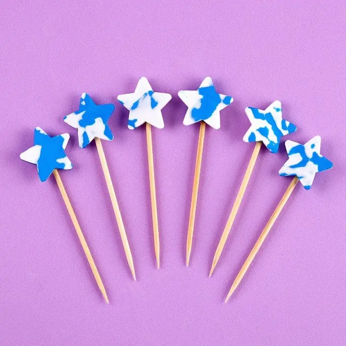 Шпажки «Звёзды», 6 шт., цвет МИКС Шпажки «Звёзды», 6 шт., цвет МИКС