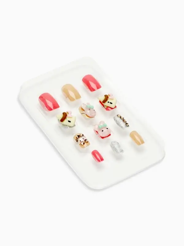 Детские накладные ногти &laquo;Плюшевый зайка&raquo;, 12 шт.