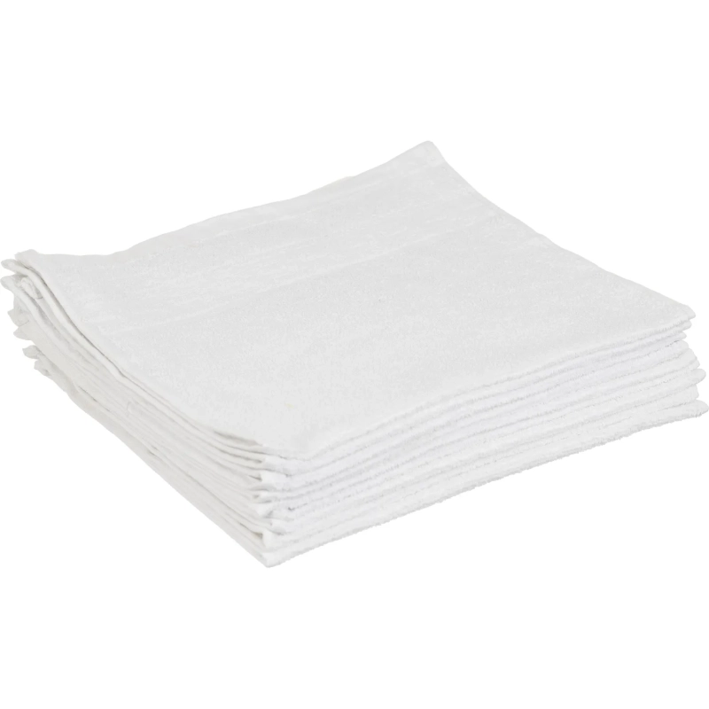 Набор полотенец махровых Luscan/бордюр 380г/м2, 30х50 белый, 10 шт/уп