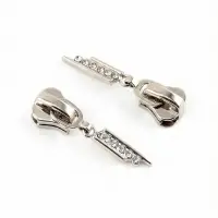 Бегунок для молнии &laquo;Трактор&raquo;, №8, &laquo;Стразы&raquo;, 10 шт., цвет никель