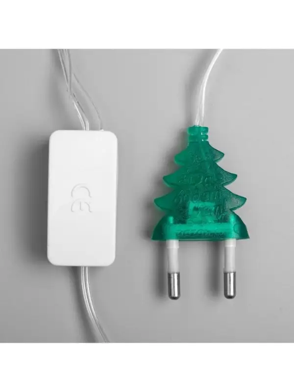 Гирлянда &laquo;Нить&raquo; 5 м с насадками &laquo;Шишки&raquo;, IP20, прозрачная нить, 20 LED, свечение мульти (RG/RB), мигание, 220 В