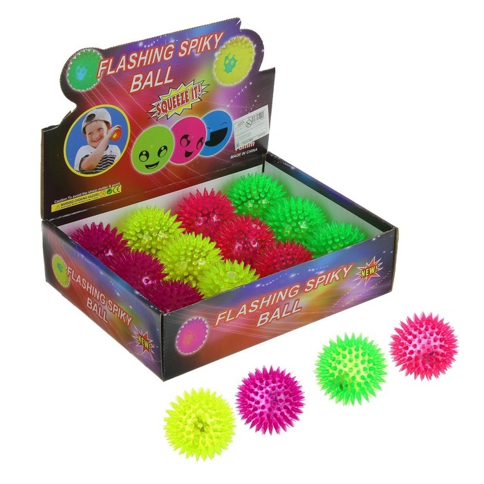 Мяч «Ёжик», световой, с пищалкой, цвета МИКС Мяч «Ёжик», световой, с пищалкой, цвета МИКС