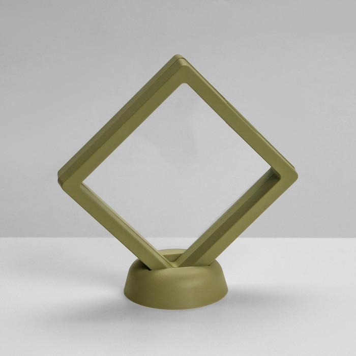 Подставка для украшений «Ромб», 9×2,5×9 см, цвет зелёный Подставка для украшений «Ромб», 9×2,5×9 см, цвет зелёный