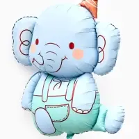 Воздушный шар фольгированный 35" "Голубой слоник"