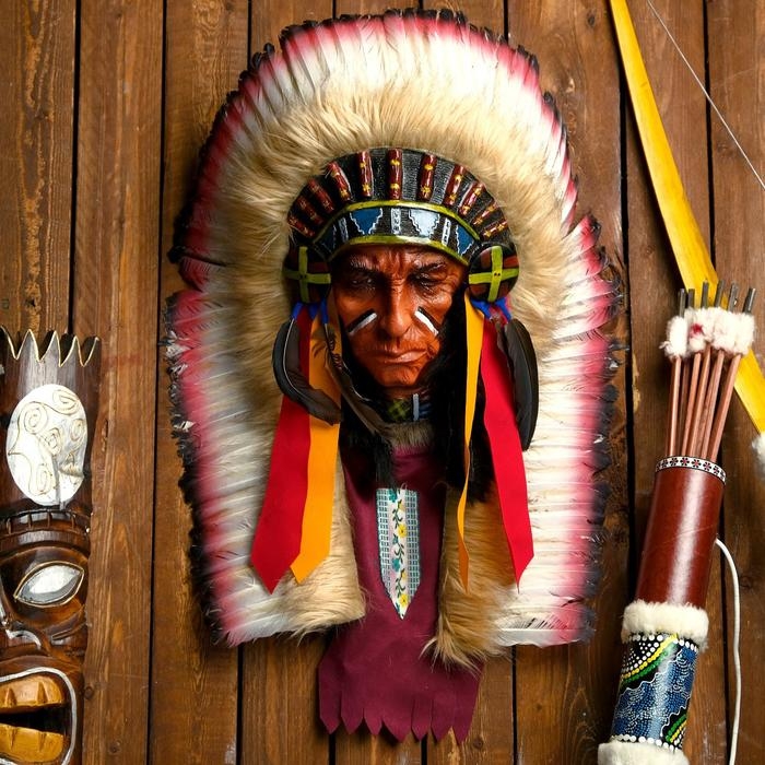 Панно "Индеец Котори" 40х15х60 см, МИКС