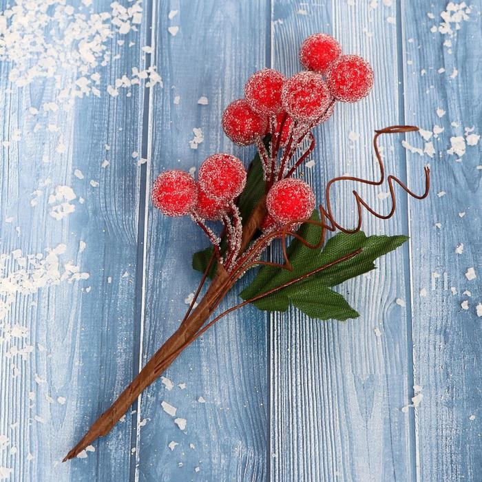 Декор  Декор "Зимние грезы" красные ягодки, 13 см