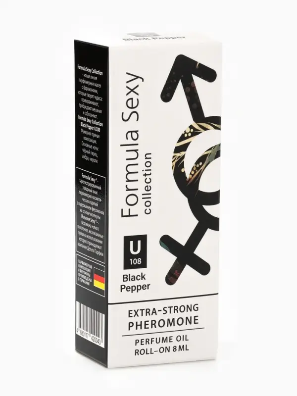Парфюмерное масло женское с феромонами Formula Sexy Collection Black Pepper U108, 8 мл (по мотивам Black Pepper & Amber, Neroli (Zielinski & Rozen)