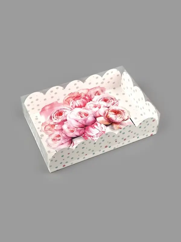 Коробка для печенья, кондитерская упаковка с пластиковой крышкой, &laquo;Счастье ждет тебя&raquo;, 20&times;30&times;8 см