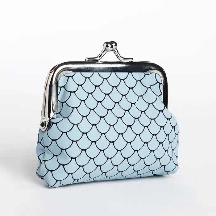 Кошелёк монетница детская на фермуаре, цвет голубой