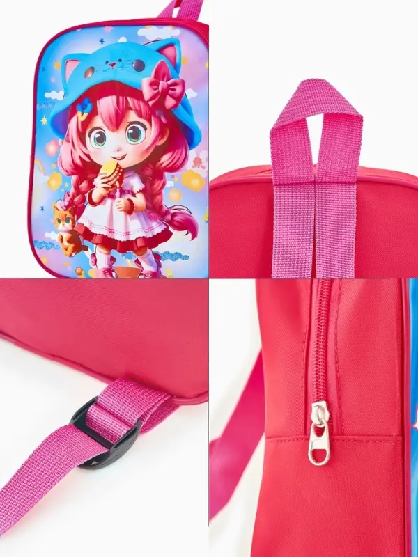 Рюкзак детский 20,5*9*24, отд на молнии, девочка ярко-розовый Рюкзак детский 20,5*9*24, отд на молнии, девочка ярко-розовый