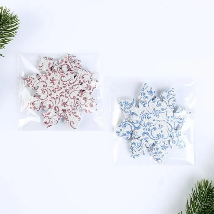 Новогодний декор «Снежинки с узором», набор 3 шт, МИКС