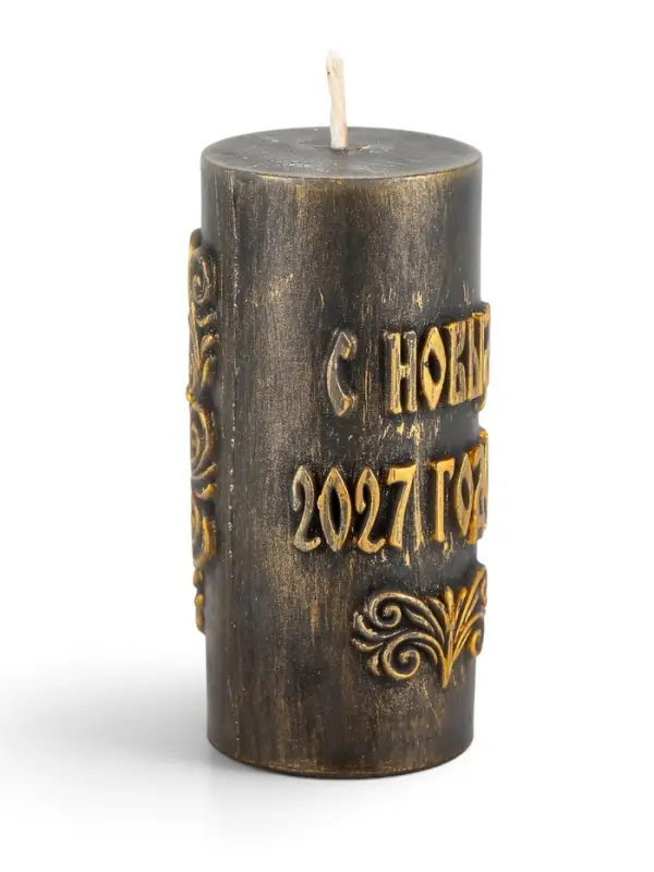 Свеча новогодняя &laquo;Столбик с бараном&raquo; 5&times;4.4&times;10 см, бронза