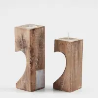 Подсвечник &laquo;Сердце&raquo;, набор 2 шт., d=4 см, дерево шишам