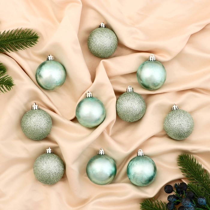 Набор шаров пластик d-5 см, 10 шт Набор шаров пластик d-5 см, 10 шт "Туманный блеск"