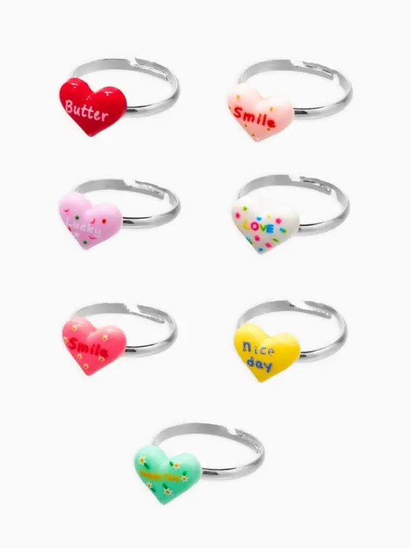 Кольцо с надписями &laquo;Выбражулька. Сердце&raquo;, безразмерное, МИКС