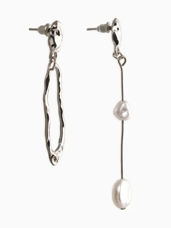 Серьги жемчуг &laquo;Корейский стиль&raquo;, белые в серебре