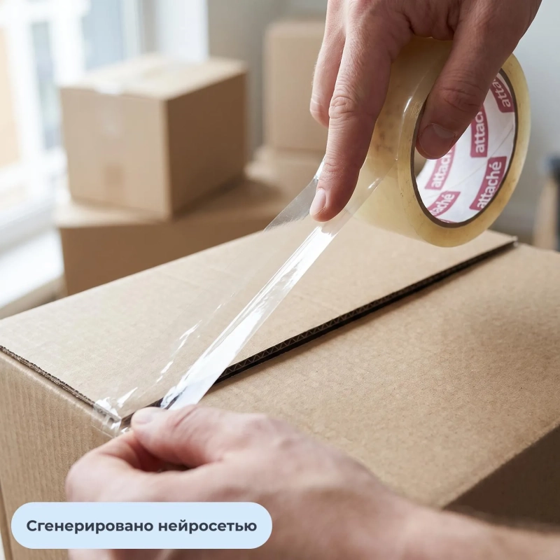 Клейкая лента одностор. упаковоч. Attache 48мм х 45м 40мкм прозр. 6 шт/уп