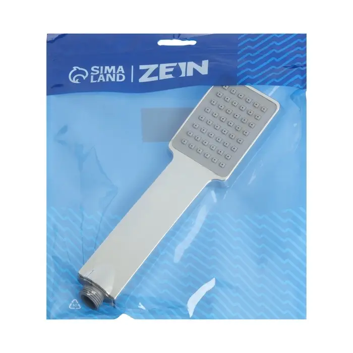 Лейка для душа ZEIN Z407, 1 режим, 85&times;85 мм, пластик, цвет хром