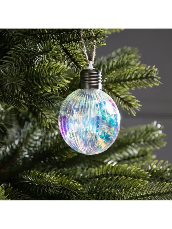 Ёлочный шар &laquo;Ретро шар&raquo;, 8&times;10.5 см, 5 LED, от батареек LR44&times;3, свечение тёплое белое