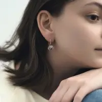 Серьги со стразами &laquo;Циркония&raquo; мини, круг, белые в золоте