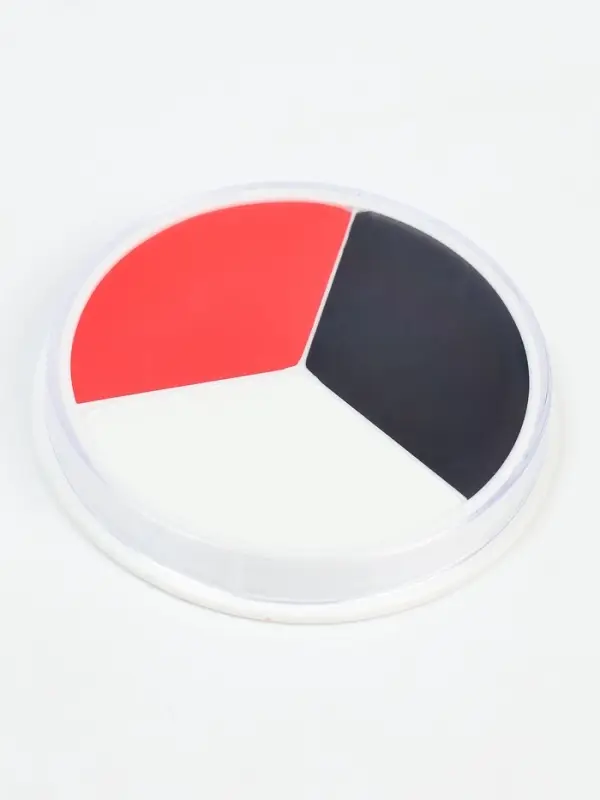 Профессиональный театральный грим &laquo;Шайба&raquo;, красный, белый, черный, 15 мл.