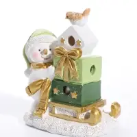 Фигурка с подсветкой &laquo;Снеговичок с птичкой&raquo; 9.3&times;6.1&times;10.5 см