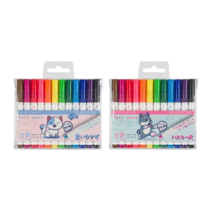 Фломастеры с утолщённым стержнем 12 цветов Joycolor Mini, в пластиковом кармане, МИКС Фломастеры с утолщённым стержнем 12 цветов Joycolor Mini, в пластиковом кармане, МИКС