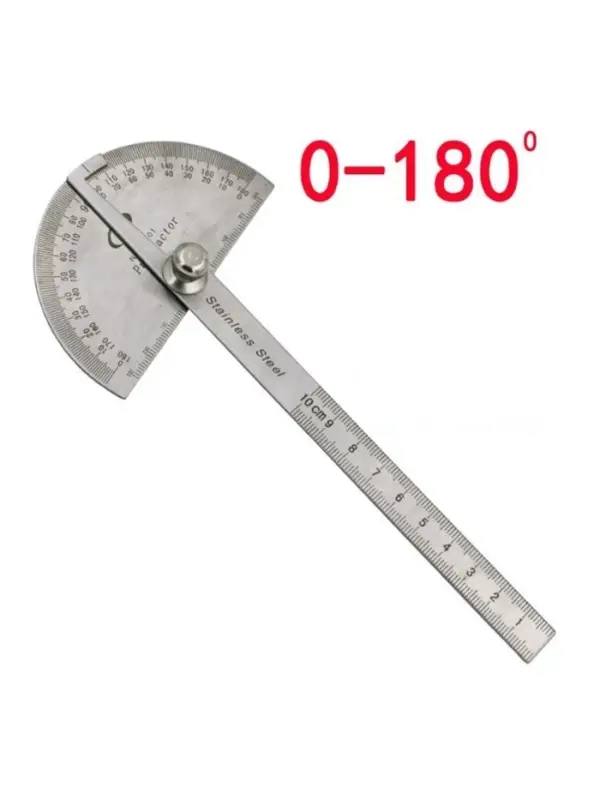 Линейка-транспортир, 10 см, нержавеющая сталь