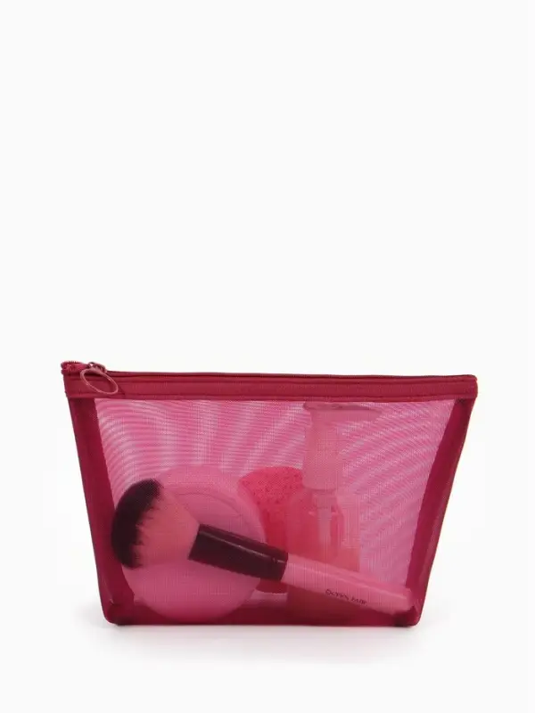 Косметичка дор Сетка 17*6,5*13,5, отд на молнии, бордовый Косметичка дор Сетка 17*6,5*13,5, отд на молнии, бордовый