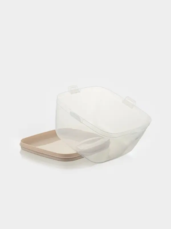 Тортовница с крышкой Альтернатива, 28.5&times;28.5&times;17.5 см, пластик, бежевая