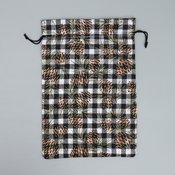 Мешочек подарочный холща «Клетка», 20 х 30 см +/- 1.5 см, Новый год Мешочек подарочный холща «Клетка», 20 х 30 см +/- 1.5 см, Новый год