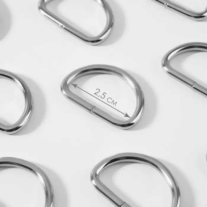 Полукольца для сумок, d=25 мм, толщина - 3 мм, 10 шт., цвет серебряный Полукольца для сумок, d=25 мм, толщина - 3 мм, 10 шт., цвет серебряный