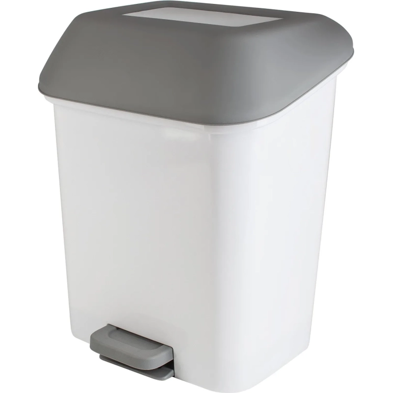 Контейнер для мусора с педалью Step 15л белый