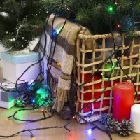 Гирлянда &laquo;Нить&raquo; 20 м, IP20, тёмная нить, 200 LED, свечение мульти, 8 режимов, 220 В