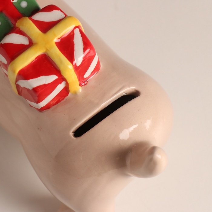 Копилка керамика  Копилка керамика "Собака такса новогодняя" 19х20х8 см