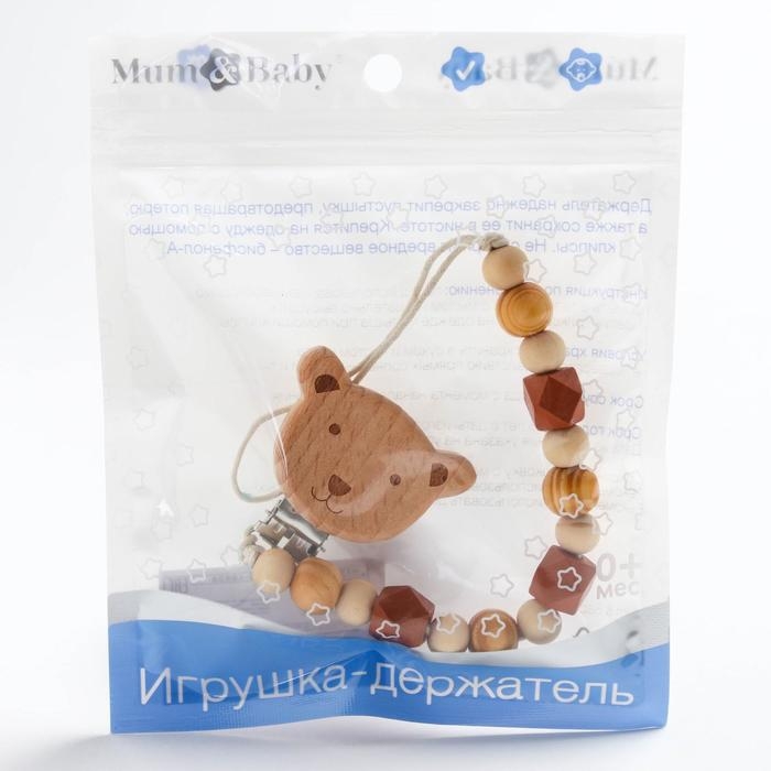 Держатель для соски - пустышки «Мишка», деревянный Держатель для соски - пустышки «Мишка», деревянный