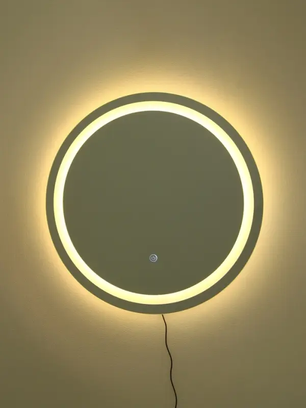 Зеркало интерьерное настенное, с подсветкой, с сенсорной кнопкой, 60&times;60 см