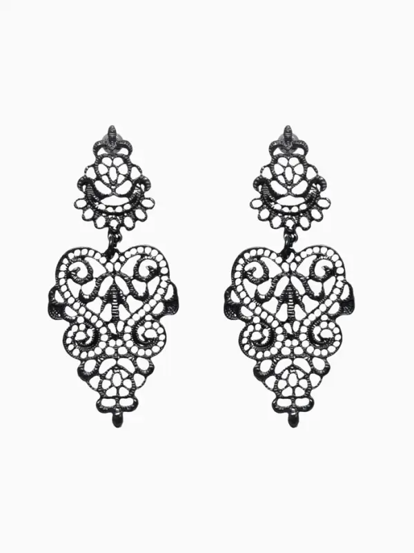 Серьги металл &laquo;Люстры&raquo;, чёрные