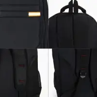 Рюкзак молодёжный, со светоотражающими элементами, 2 отдела, 4 кармана, 37&times;17&times;54 см, чёрный