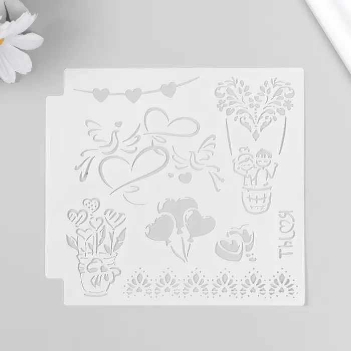 Трафарет для творчества &laquo;Любовь и полёт&raquo;, пластик, 13&times;13 см