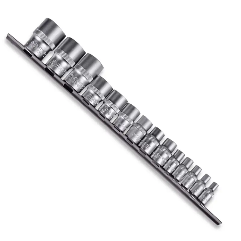 Набор головок торцевых 1/4", 3/8", 1/2"DR TORX (E4-E24) (14 предметов) на держателе AVS NTX-14M