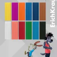 Пластилин 12 цветов ErichKrause &laquo;Ну, Погоди! Каникулы&raquo;, со стеком