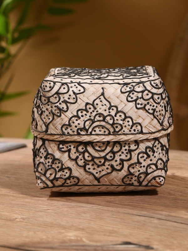 Корзинка плетеная "Бонтанг" бамбук 12х12х10 см, светлая